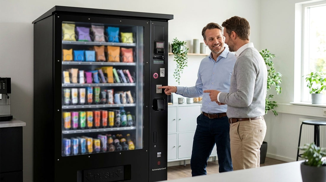 Kollegen am Bueroautomaten