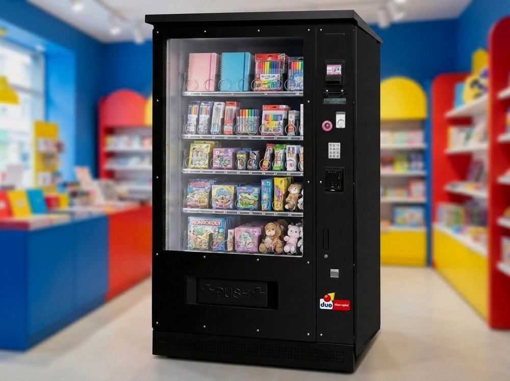 Warenautomat mit Schreibwaren und Spielzeug