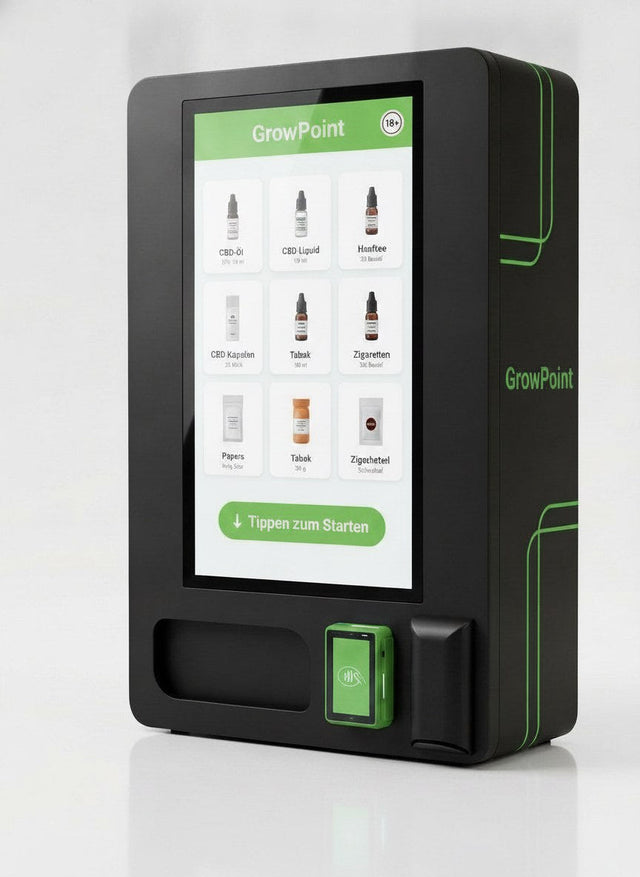 GrowPoint CBD- & Rauchwaren-Automat – 18+ Verkauf mit Altersverifikation