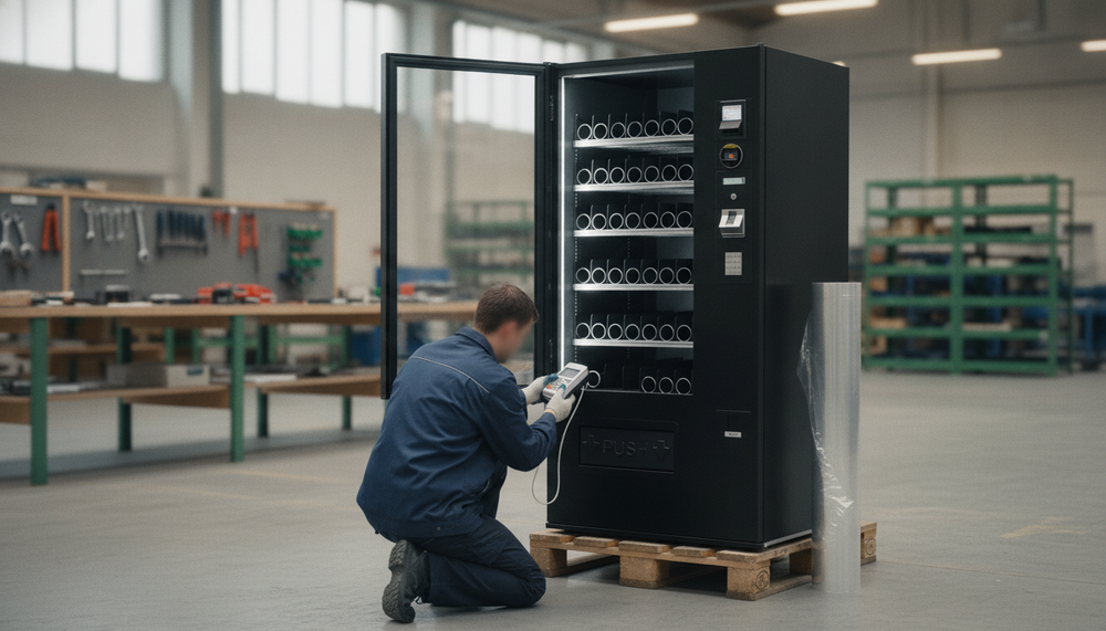Vorbereitung des Automaten in der Automatenland-Werkstatt