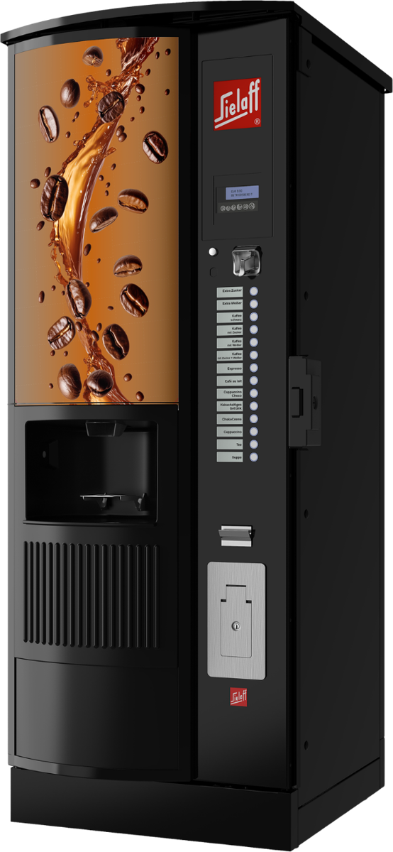 Ein Kaffeeautomat.<br>Jedes Wetter.