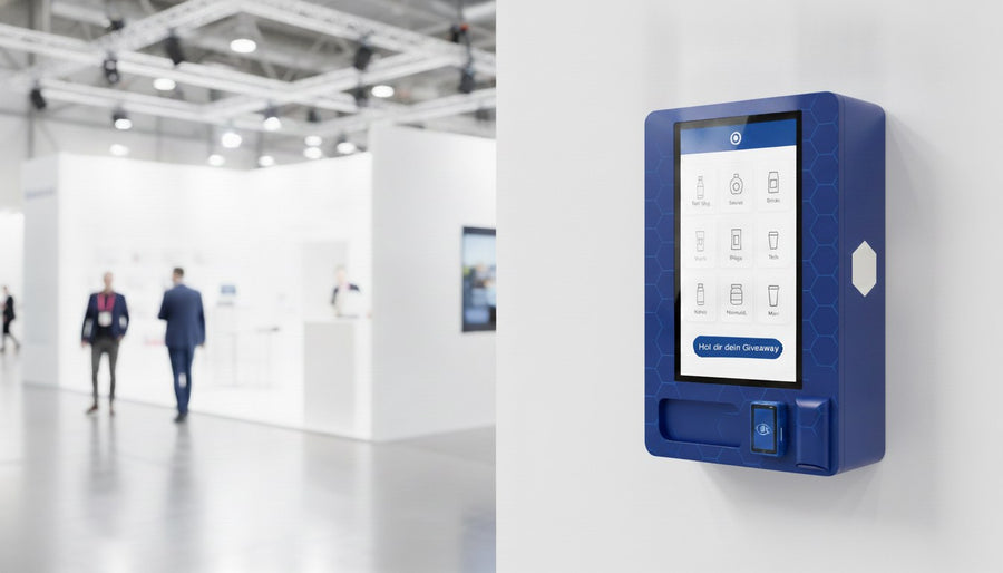 Voll folierter Marken-Automat am Messestand