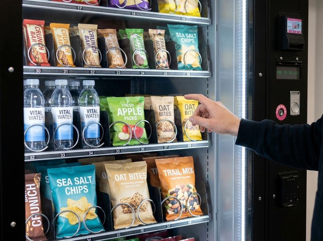 Student waehlt gesunden Snack